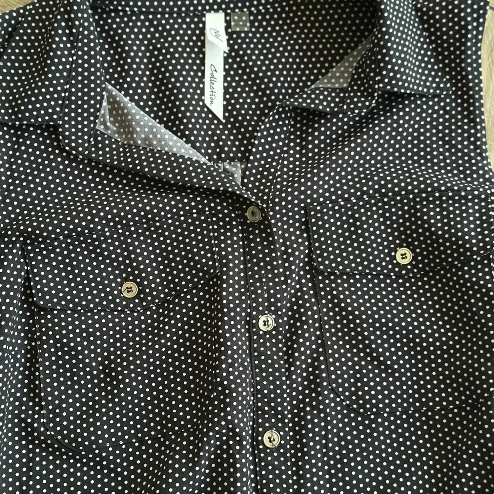 NWOT NY Collection Sleeveless Point Collar Self Belted Shirt Dress - Picture 8 of 10